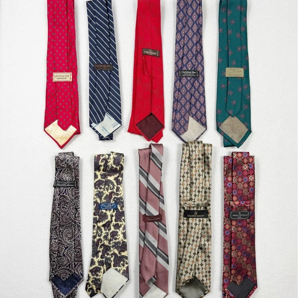 Vintage‎ Designer Ties (Lot of 10 ) - Givenchy Dior YSL Steffano Ricci Valentino
